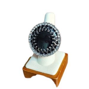 Large Expandable Black Statement Piece Ring